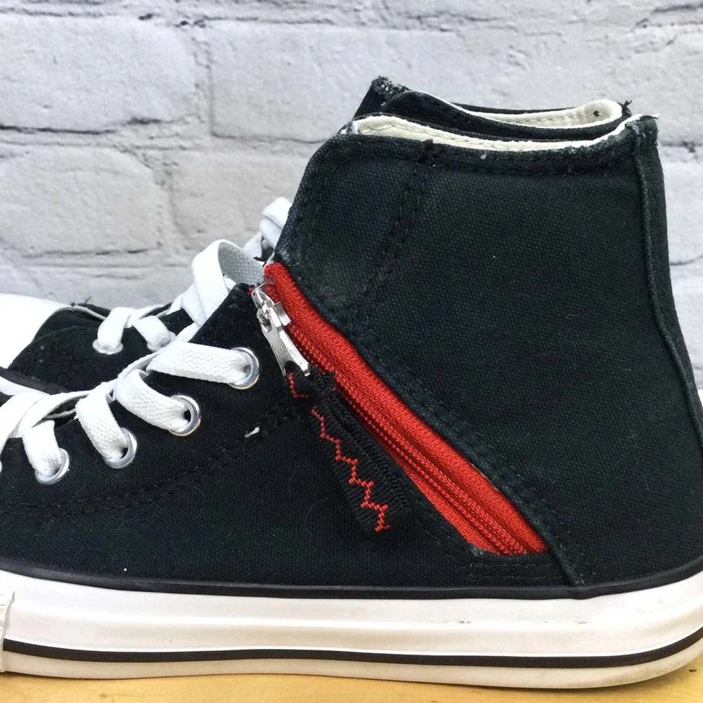 Converse All Star Chuck Taylor Kids Side Zip Fabric High Top Junior Size 3